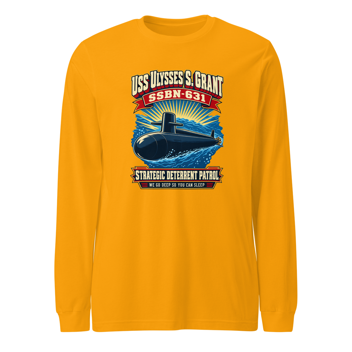 USS Ulysses S. Grant (SSBN-631) Deterrent Patrol Long Sleeve Shirt - Retro