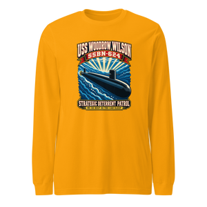 USS Woodrow Wilson (SSBN-624) Deterrent Patrol Long Sleeve Shirt - Retro