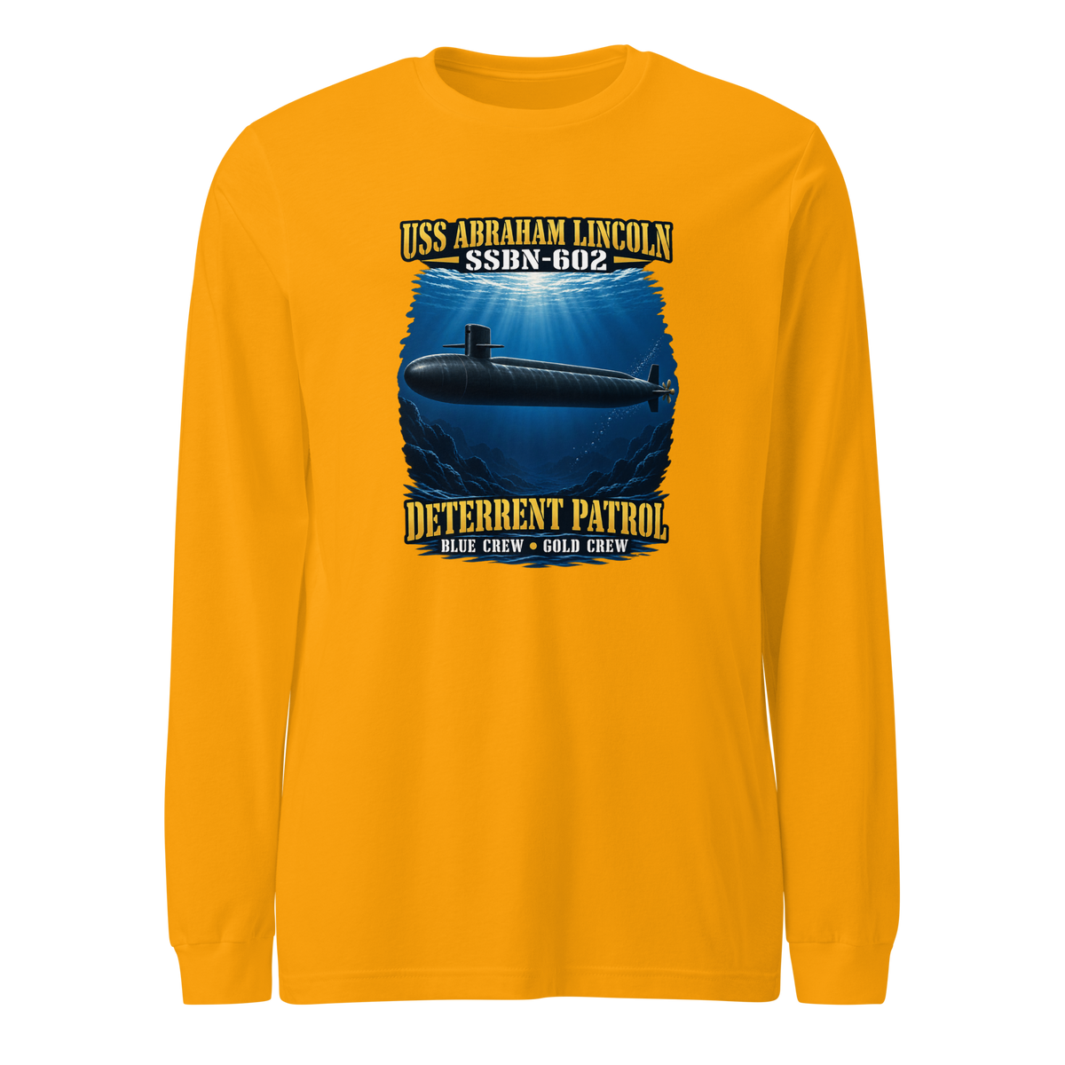 USS Abraham Lincoln (SSBN-602) Deterrent Patrol Long Sleeve Shirt - Deep Water