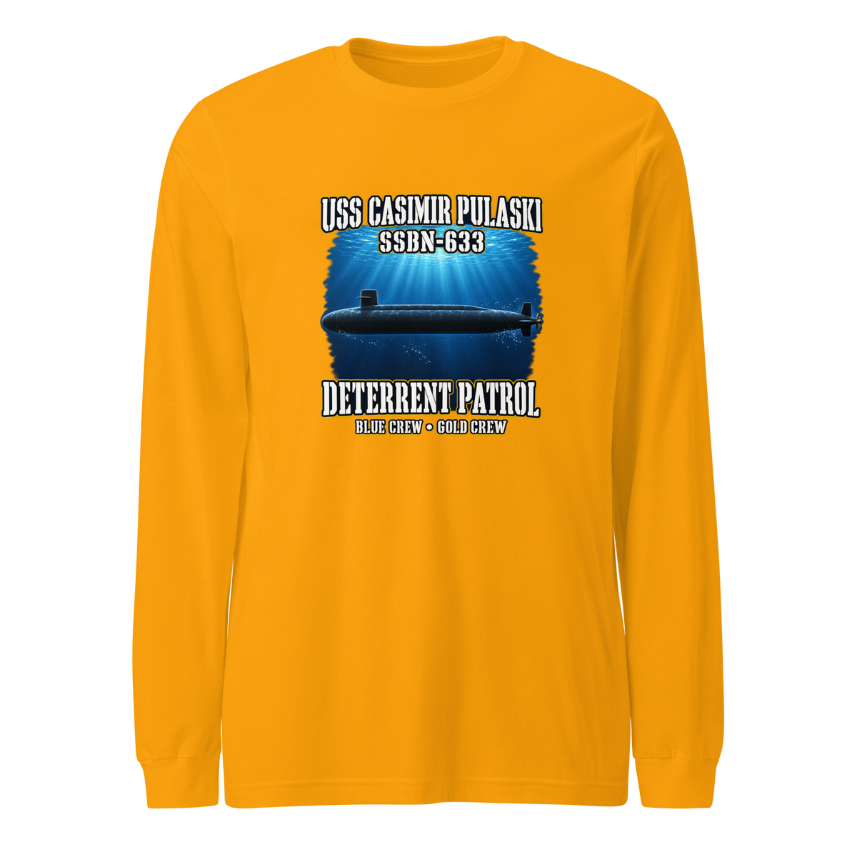 USS Casimir Pulaski (SSBN-633) Deterrent Patrol Long Sleeve Shirt - Deep Water