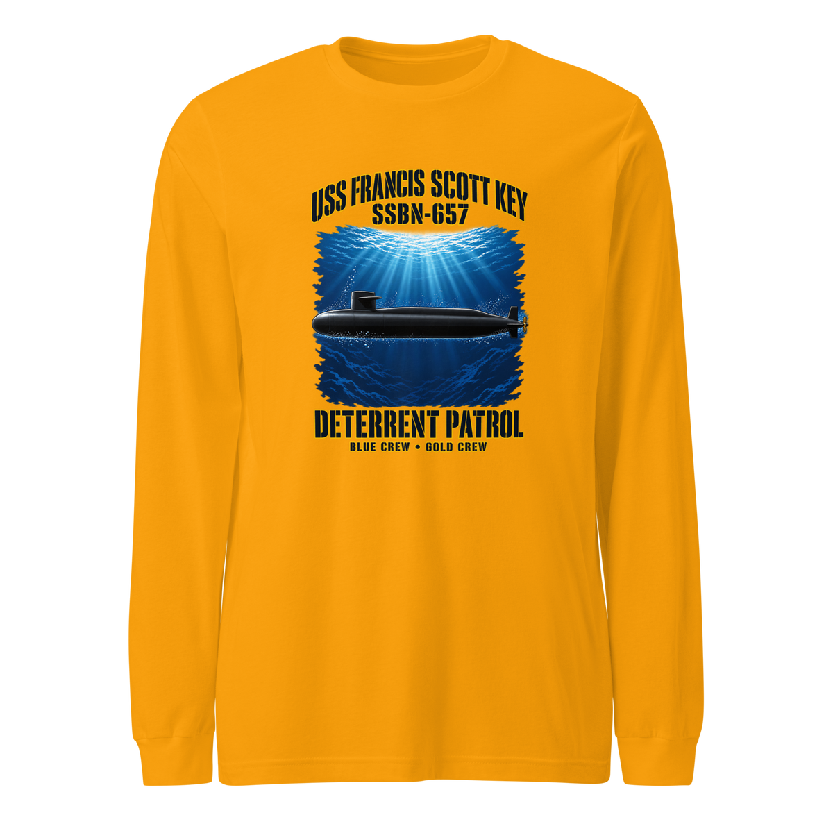 USS Francis Scott Key (SSBN-657) Deterrent Patrol Long Sleeve Shirt - Deep Water