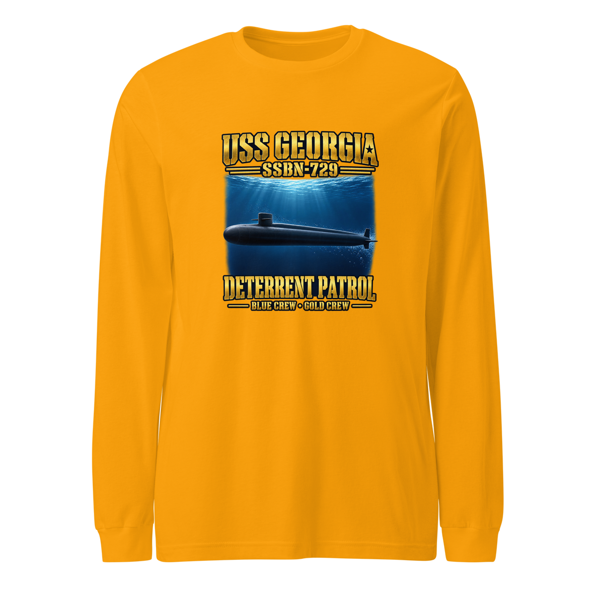 USS Georgia (SSBN-729) Deterrent Patrol Long Sleeve Shirt - Deep Water
