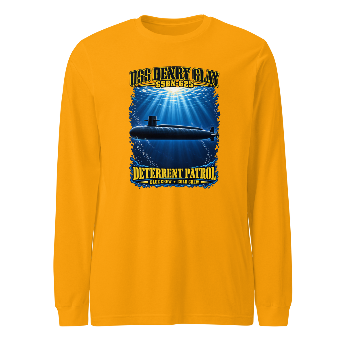 USS Henry Clay (SSBN-625) Deterrent Patrol Long Sleeve Shirt - Deep Water