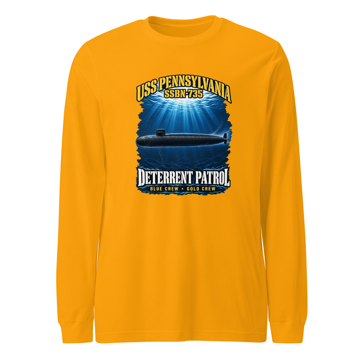 USS Pennsylvania (SSBN-735) Deterrent Patrol Long Sleeve Shirt - Deep Water