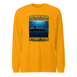USS Rhode Island (SSBN-740) Deterrent Patrol Long Sleeve Shirt - Deep Water
