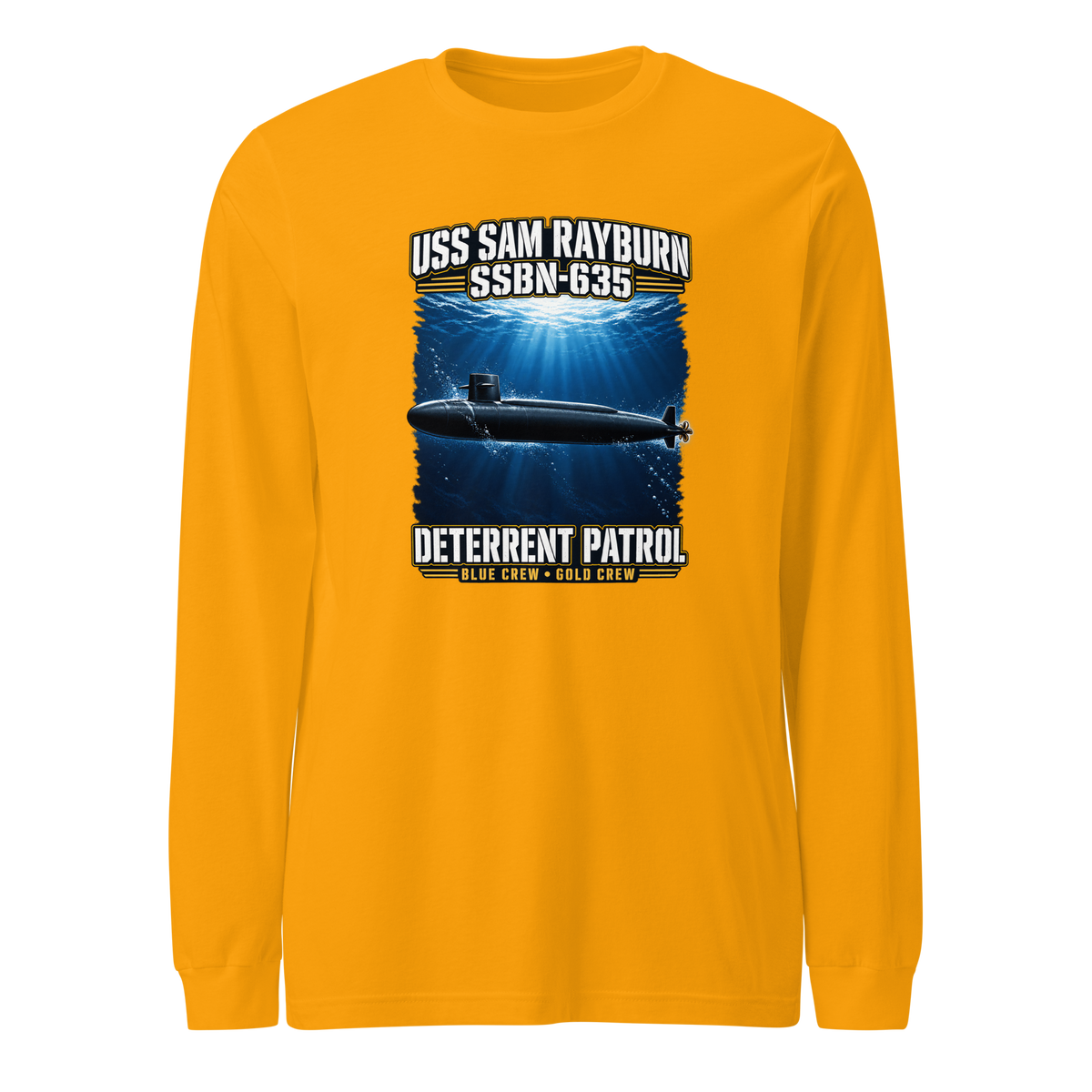 USS Sam Rayburn (SSBN-635) Deterrent Patrol Long Sleeve Shirt - Deep Water