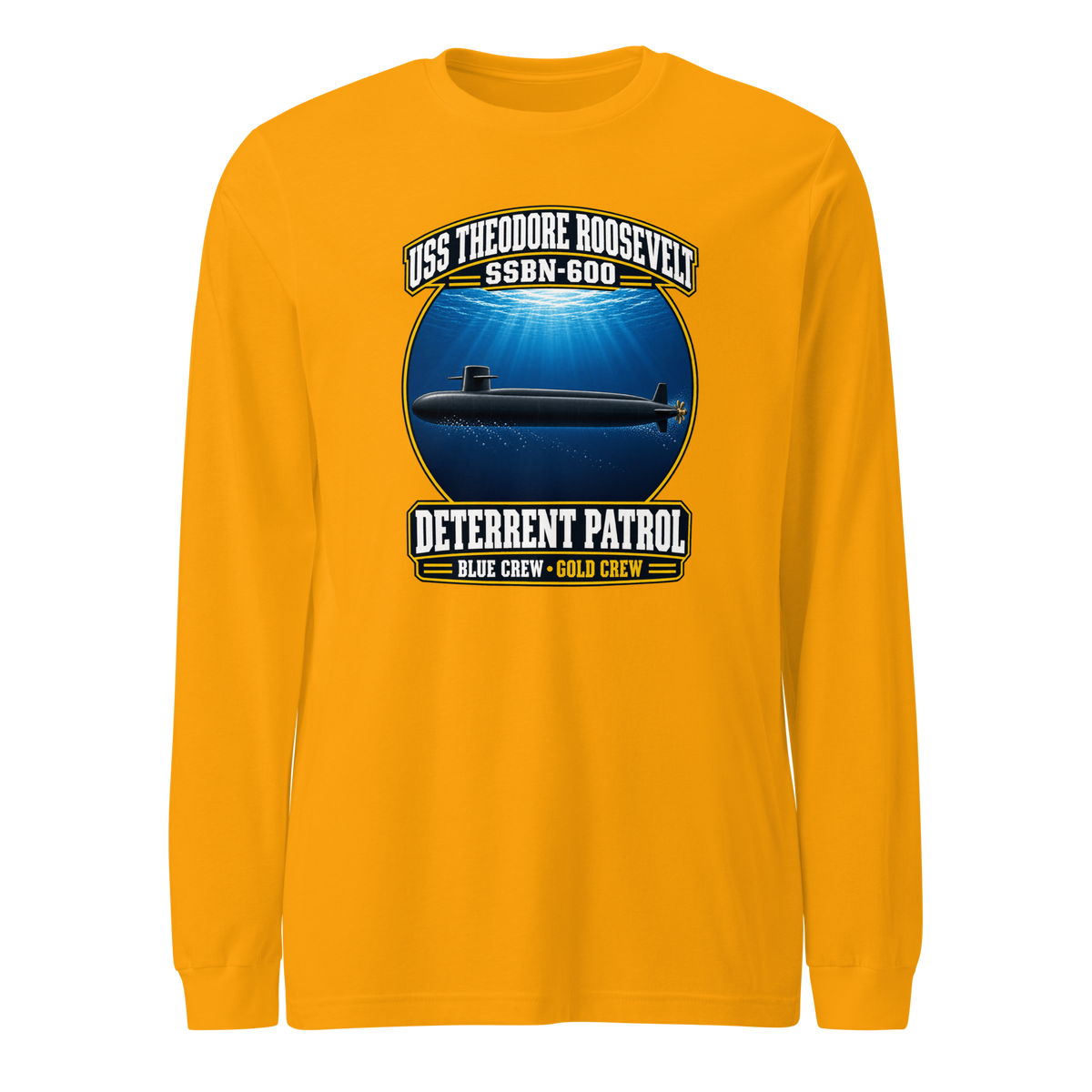 USS Theodore Roosevelt (SSBN-600) Deterrent Patrol Long Sleeve Shirt - Deep Water