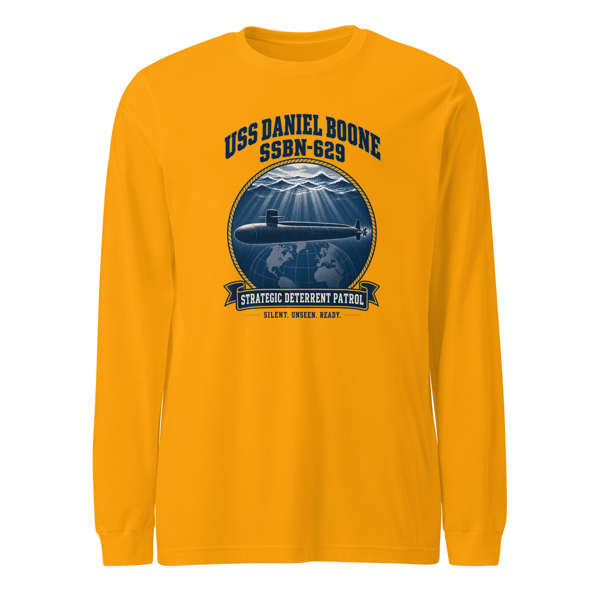 USS Daniel Boone (SSBN-629) Deterrent Patrol Long Sleeve Shirt - Emblem