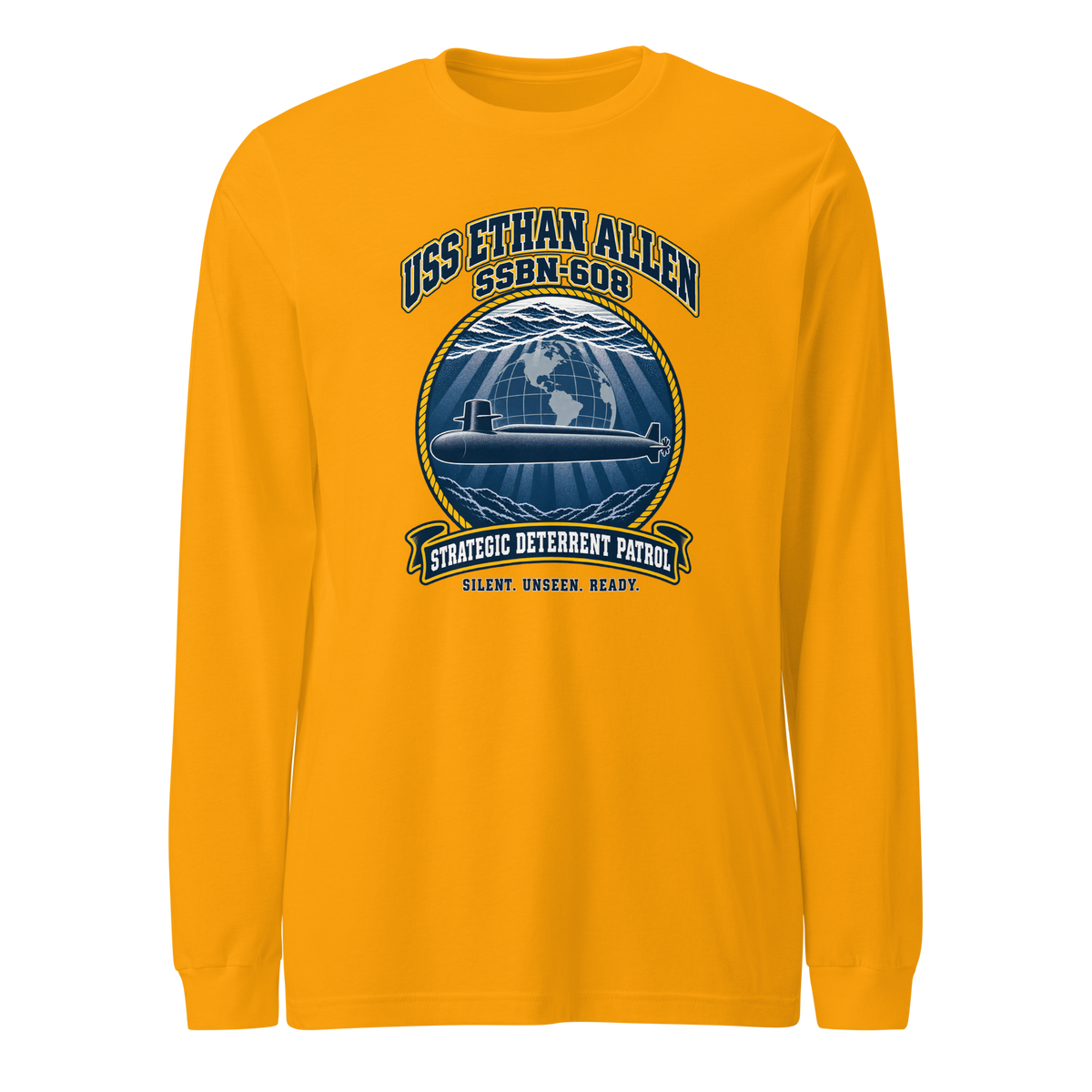 USS Ethan Allen (SSBN-608) Deterrent Patrol Long Sleeve Shirt - Emblem