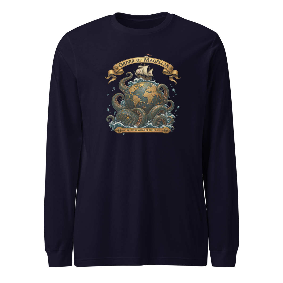 Circumnavigator (Kraken & Ship) Long Sleeve Shirt
