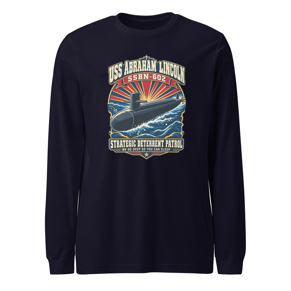 USS Abraham Lincoln (SSBN-602) Deterrent Patrol Long Sleeve Shirt - Design 3