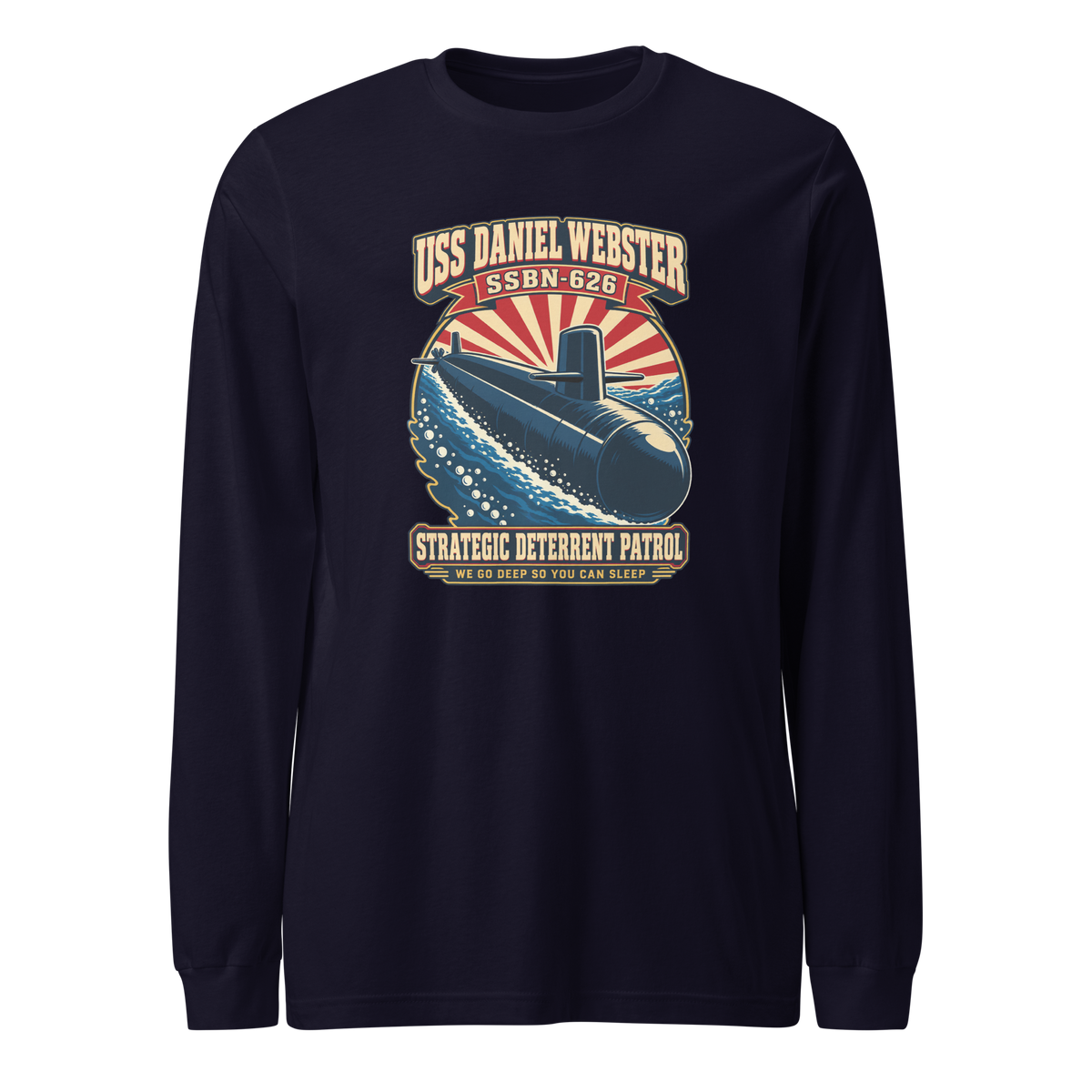 USS Daniel Webster (SSBN-626) Deterrent Patrol Long Sleeve Shirt - Retro