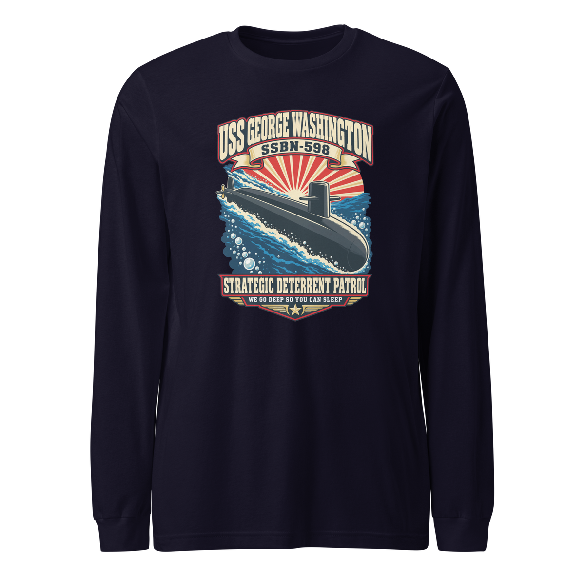 USS George Washington (SSBN-598) Deterrent Patrol Long Sleeve Shirt - Retro