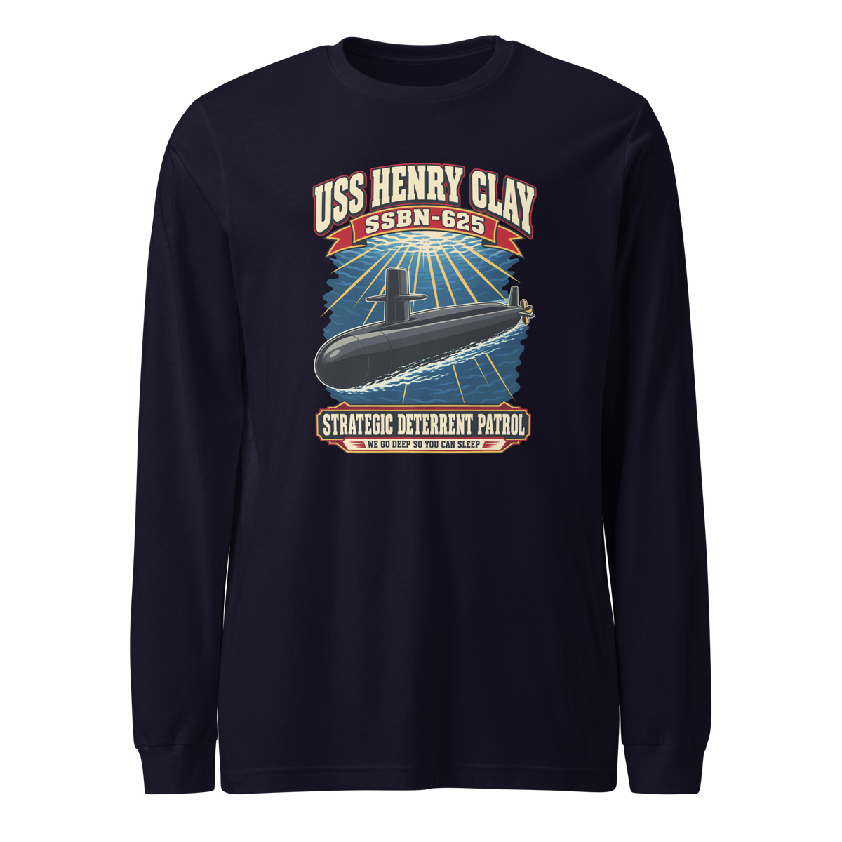 USS Henry Clay (SSBN-625) Deterrent Patrol Long Sleeve Shirt - Retro