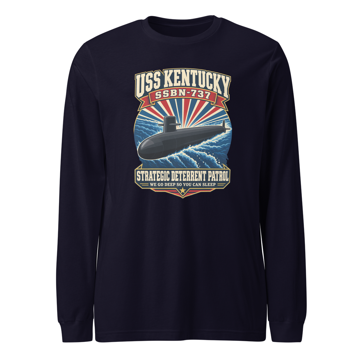 USS Kentucky (SSBN-737) Deterrent Patrol Long Sleeve Shirt - Retro