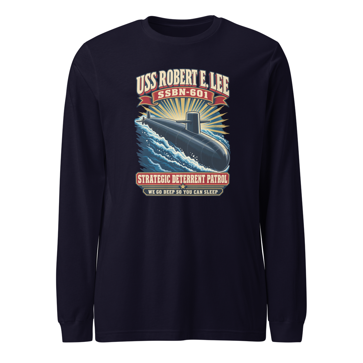 USS Robert E. Lee (SSBN-601) Deterrent Patrol Long Sleeve Shirt - Retro