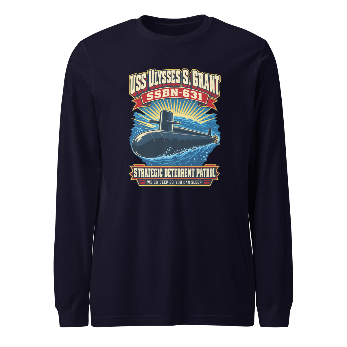 USS Ulysses S. Grant (SSBN-631) Deterrent Patrol Long Sleeve Shirt - Retro