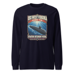 USS West Virginia (SSBN-736) Deterrent Patrol Long Sleeve Shirt - Retro