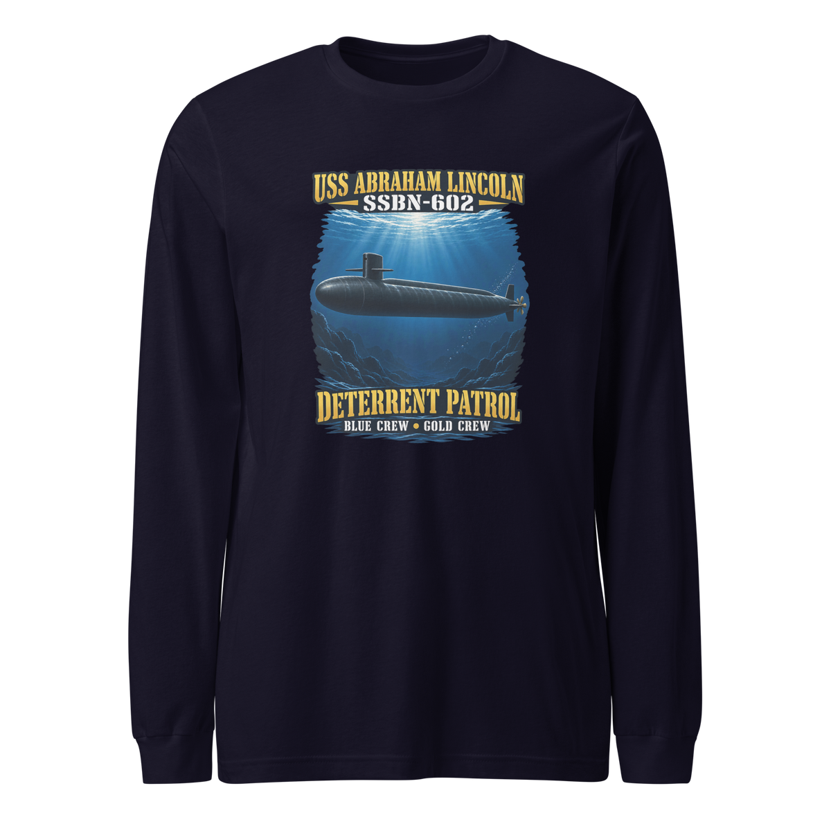 USS Abraham Lincoln (SSBN-602) Deterrent Patrol Long Sleeve Shirt - Deep Water