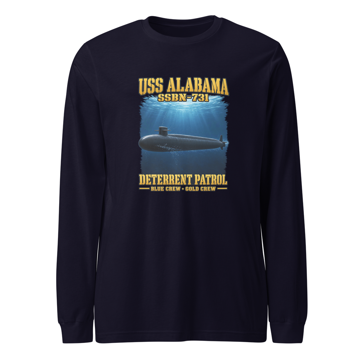 USS Alabama (SSBN-731) Deterrent Patrol Long Sleeve Shirt - Deep Water