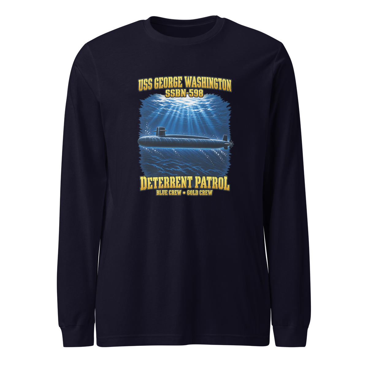 USS George Washington (SSBN-598) Deterrent Patrol Long Sleeve Shirt - Deep Water