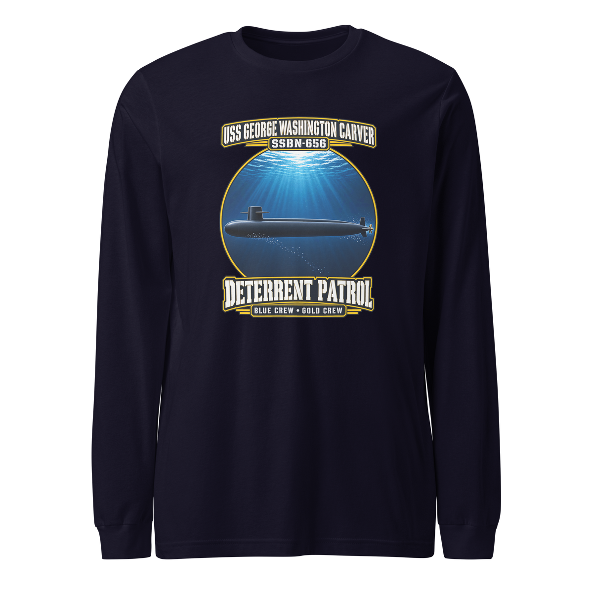 USS George Washington Carver (SSBN-656) Deterrent Patrol Long Sleeve Shirt - Deep Water