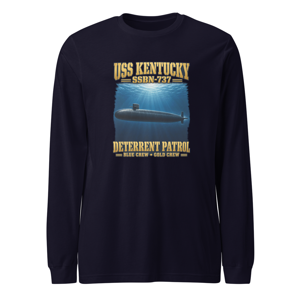 USS Kentucky (SSBN-737) Deterrent Patrol Long Sleeve Shirt - Deep Water