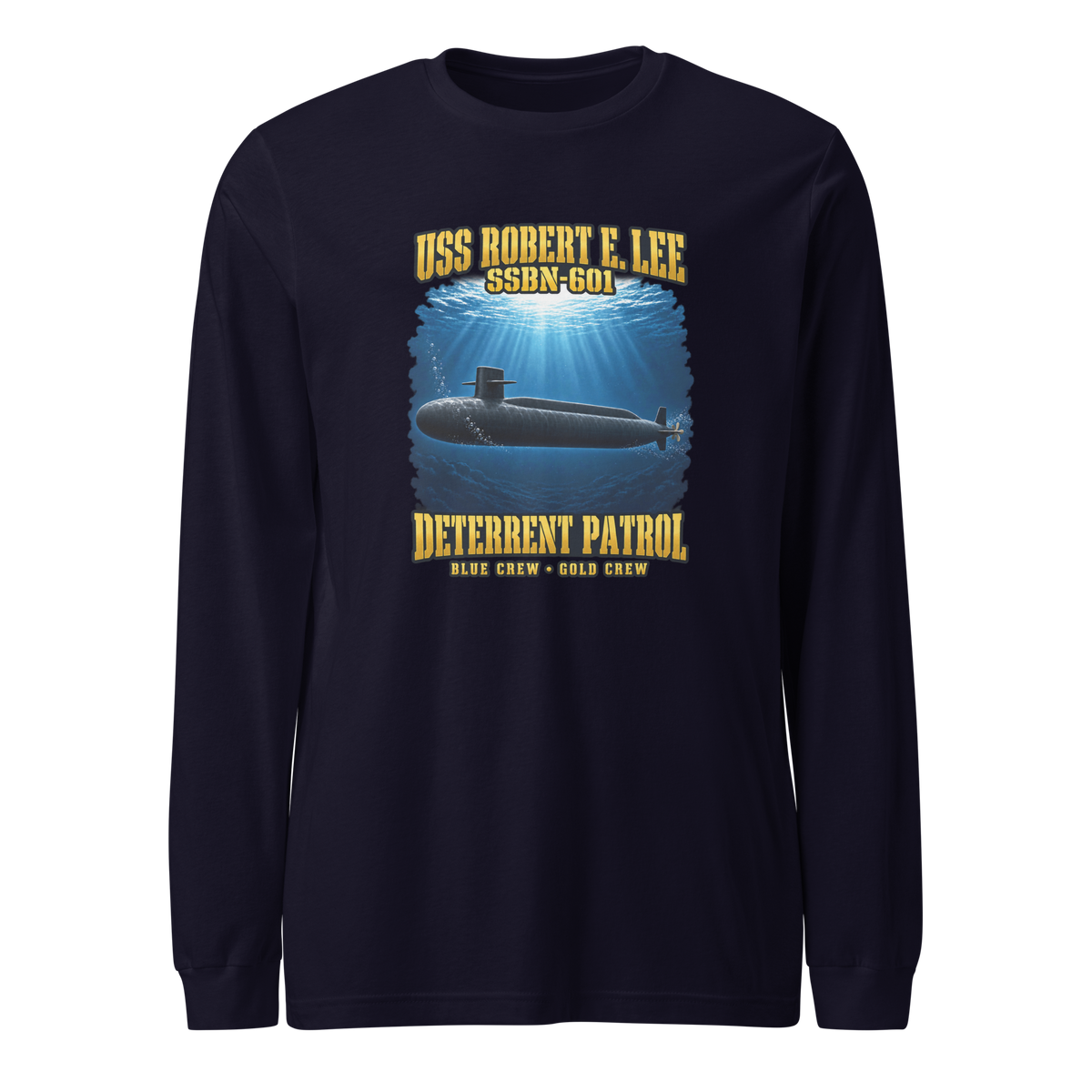 USS Robert E. Lee (SSBN-601) Deterrent Patrol Long Sleeve Shirt - Deep Water