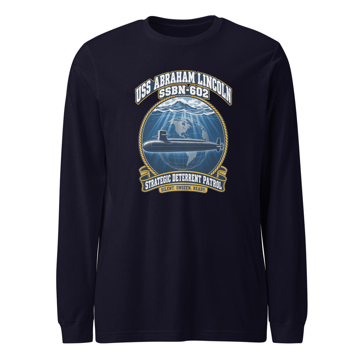 USS Abraham Lincoln (SSBN-602) Deterrent Patrol Long Sleeve Shirt - Emblem
