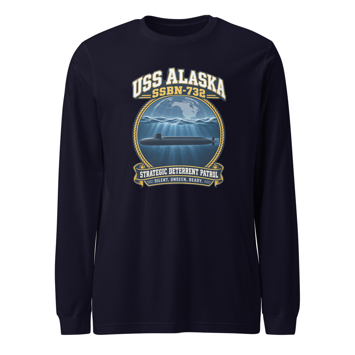 USS Alaska (SSBN-732) Deterrent Patrol Long Sleeve Shirt - Emblem
