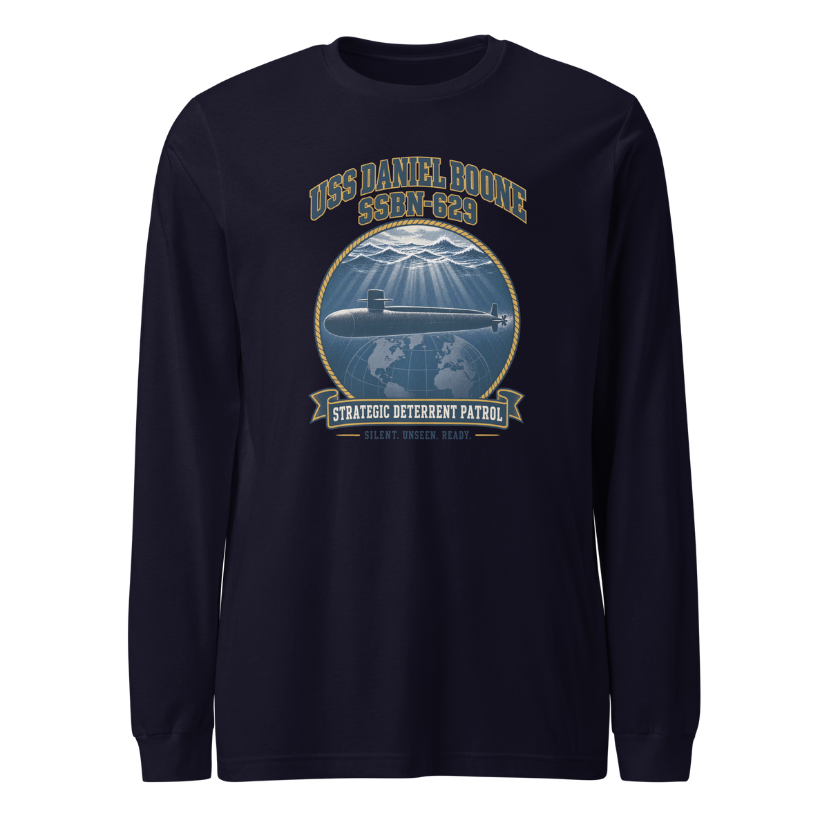 USS Daniel Boone (SSBN-629) Deterrent Patrol Long Sleeve Shirt - Emblem