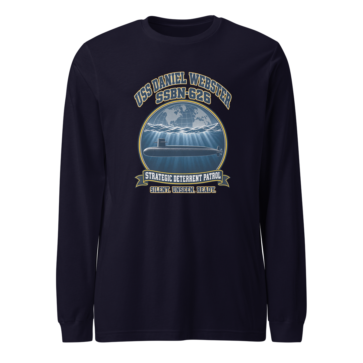 USS Daniel Webster (SSBN-626) Deterrent Patrol Long Sleeve Shirt - Emblem