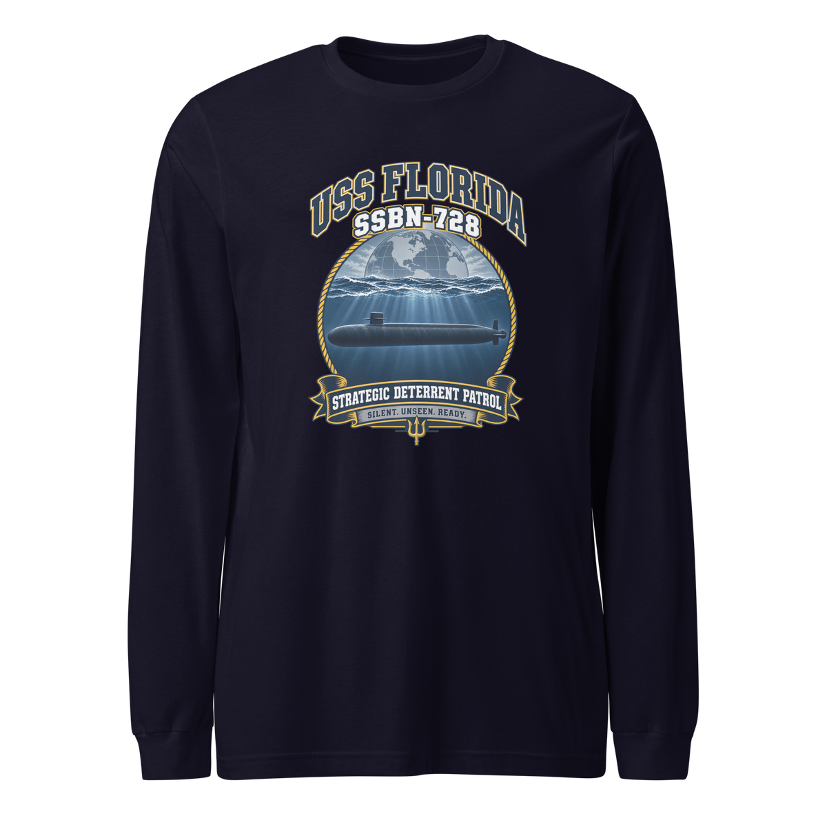 USS Florida (SSBN-728) Deterrent Patrol Long Sleeve Shirt - Emblem