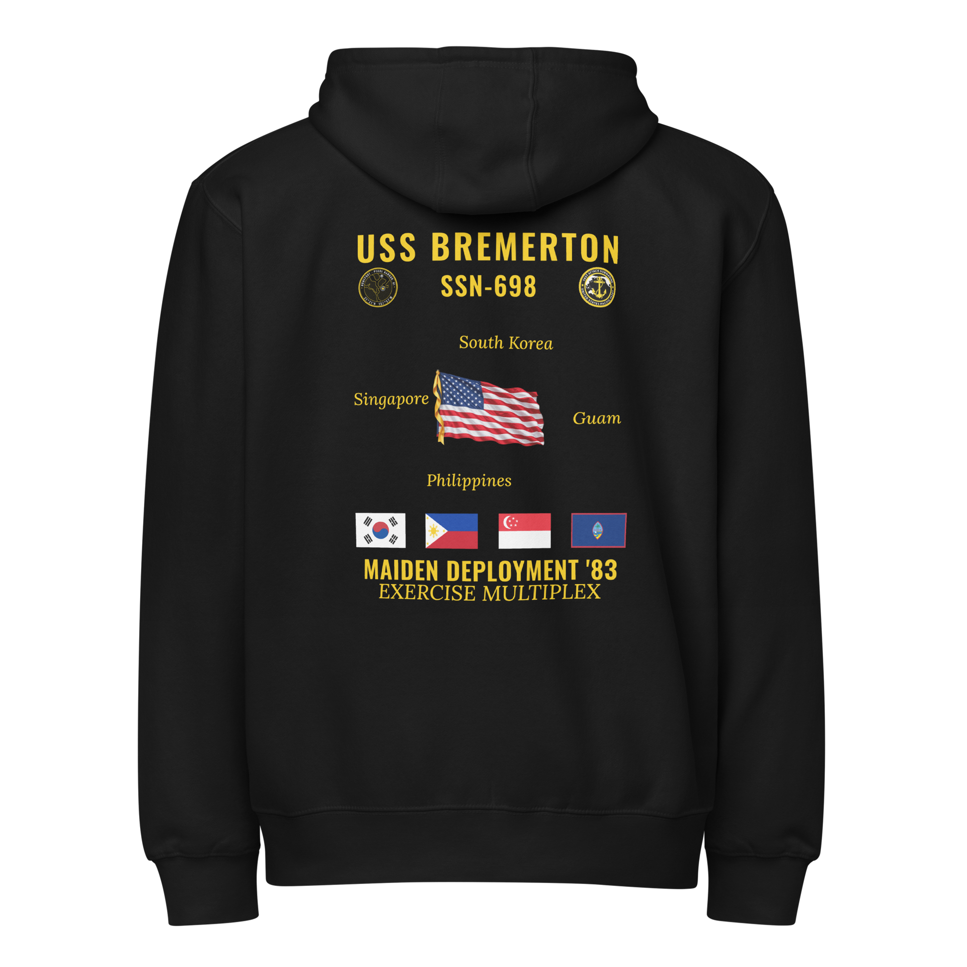 USS Bremerton (SSN-698) 1983 Maiden Deployment Cruise Zip Hoodie