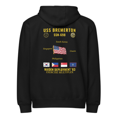 USS Bremerton (SSN-698) 1983 Maiden Deployment Cruise Zip Hoodie