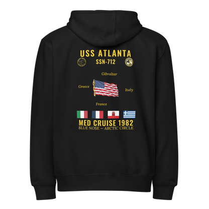 USS Atlanta (SSN-712) 1982 Med Cruise Zip Hoodie