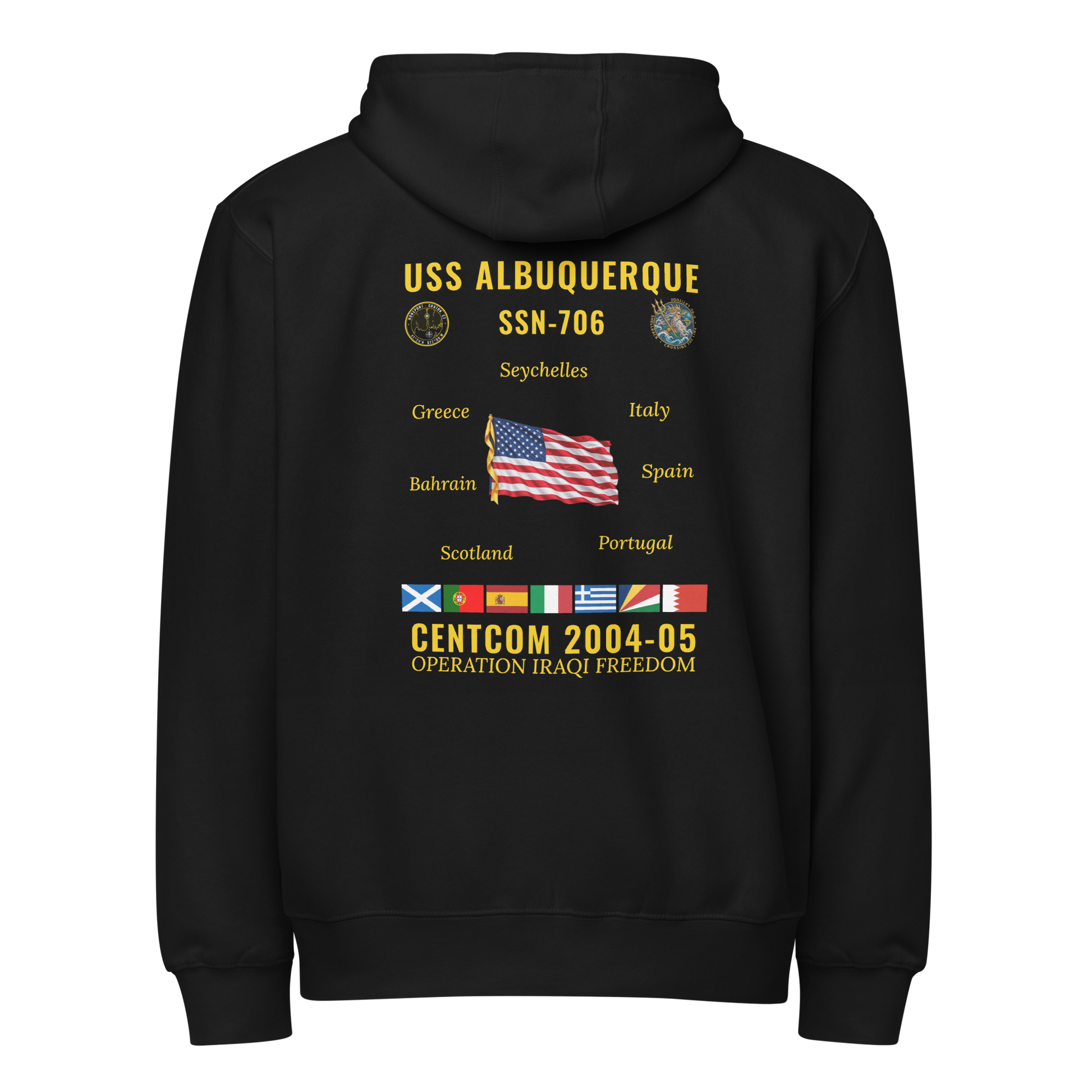 USS Albuquerque (SSN-706) 2004-05 CENTCOM Cruise Zip Hoodie