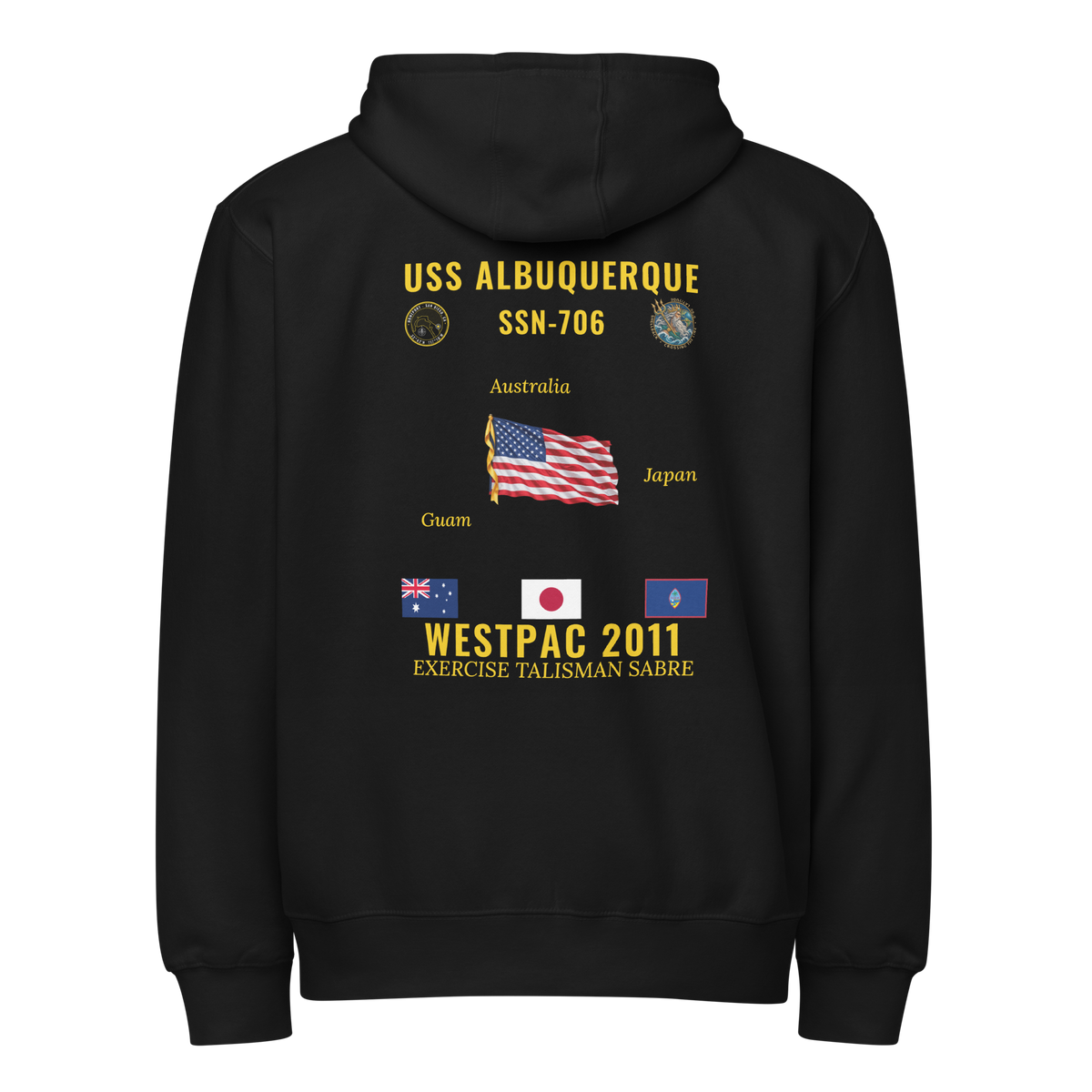 USS Albuquerque (SSN-706) 2011 WestPac Cruise Zip Hoodie