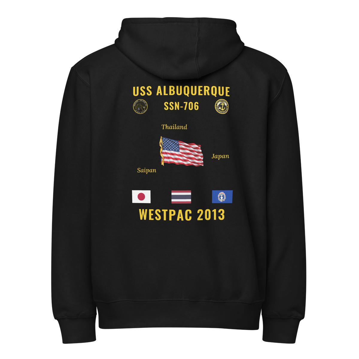 USS Albuquerque (SSN-706) 2013 WestPac Cruise Zip Hoodie