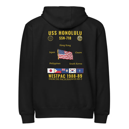 USS Honolulu (SSN-718) 1988-89 WestPac Cruise Zip Hoodie