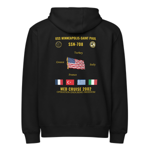 USS Minneapolis-Saint Paul (SSN-708) 2002 Med Cruise Zip Hoodie