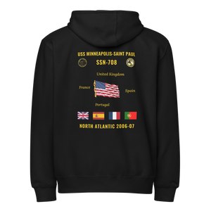 USS Minneapolis-Saint Paul (SSN-708) 2006-07 North Atlantic Cruise Zip Hoodie