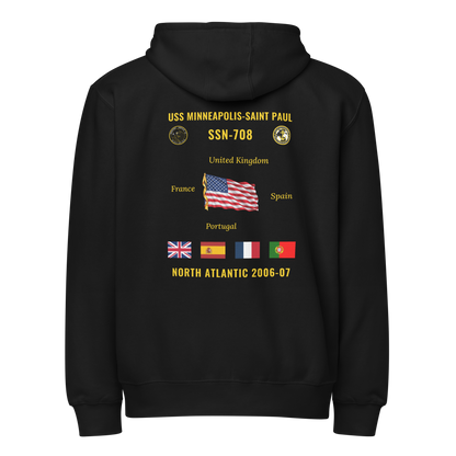 USS Minneapolis-Saint Paul (SSN-708) 2006-07 North Atlantic Cruise Zip Hoodie