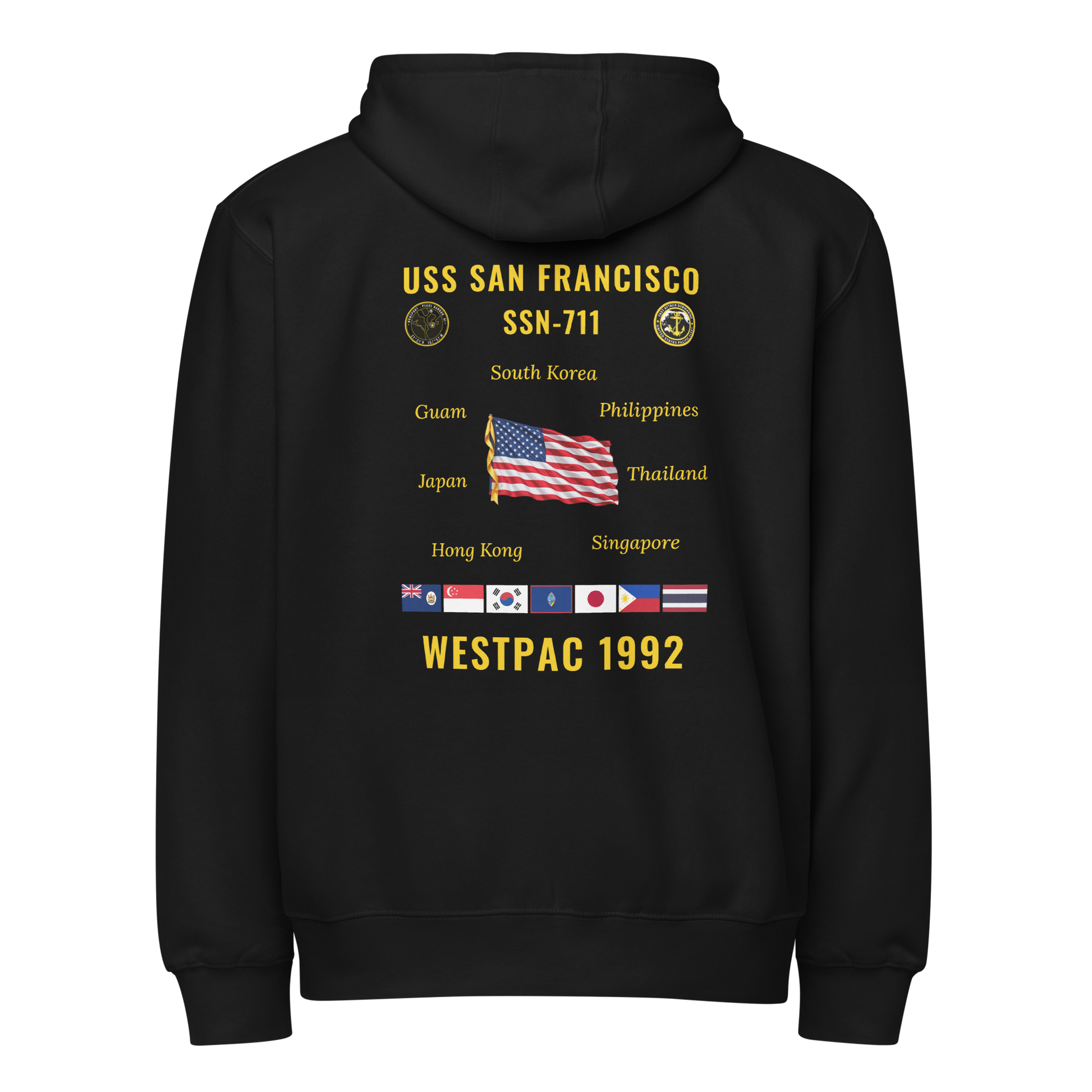 USS San Francisco (SSN-711) 1992 WestPac Cruise Zip Hoodie
