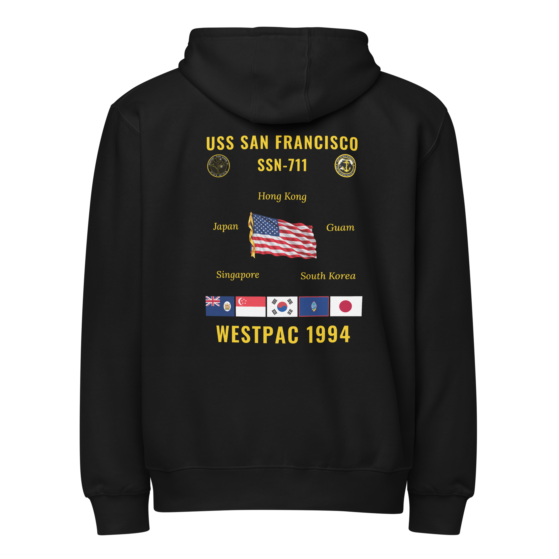 USS San Francisco (SSN-711) 1994 WestPac Cruise Zip Hoodie