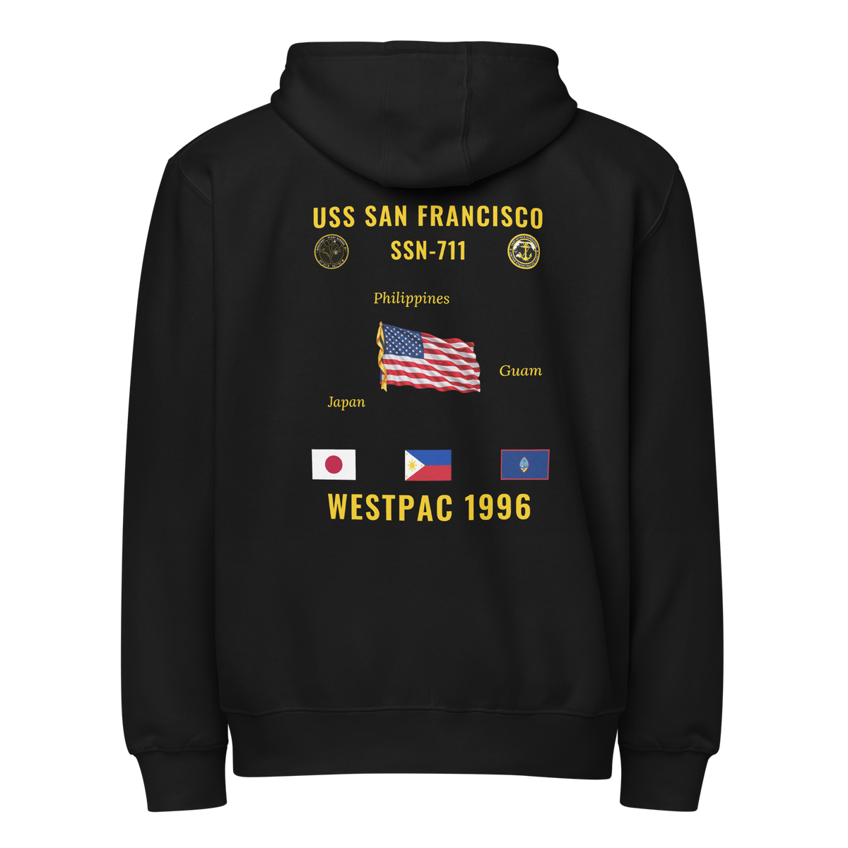 USS San Francisco (SSN-711) 1996 WestPac Cruise Zip Hoodie