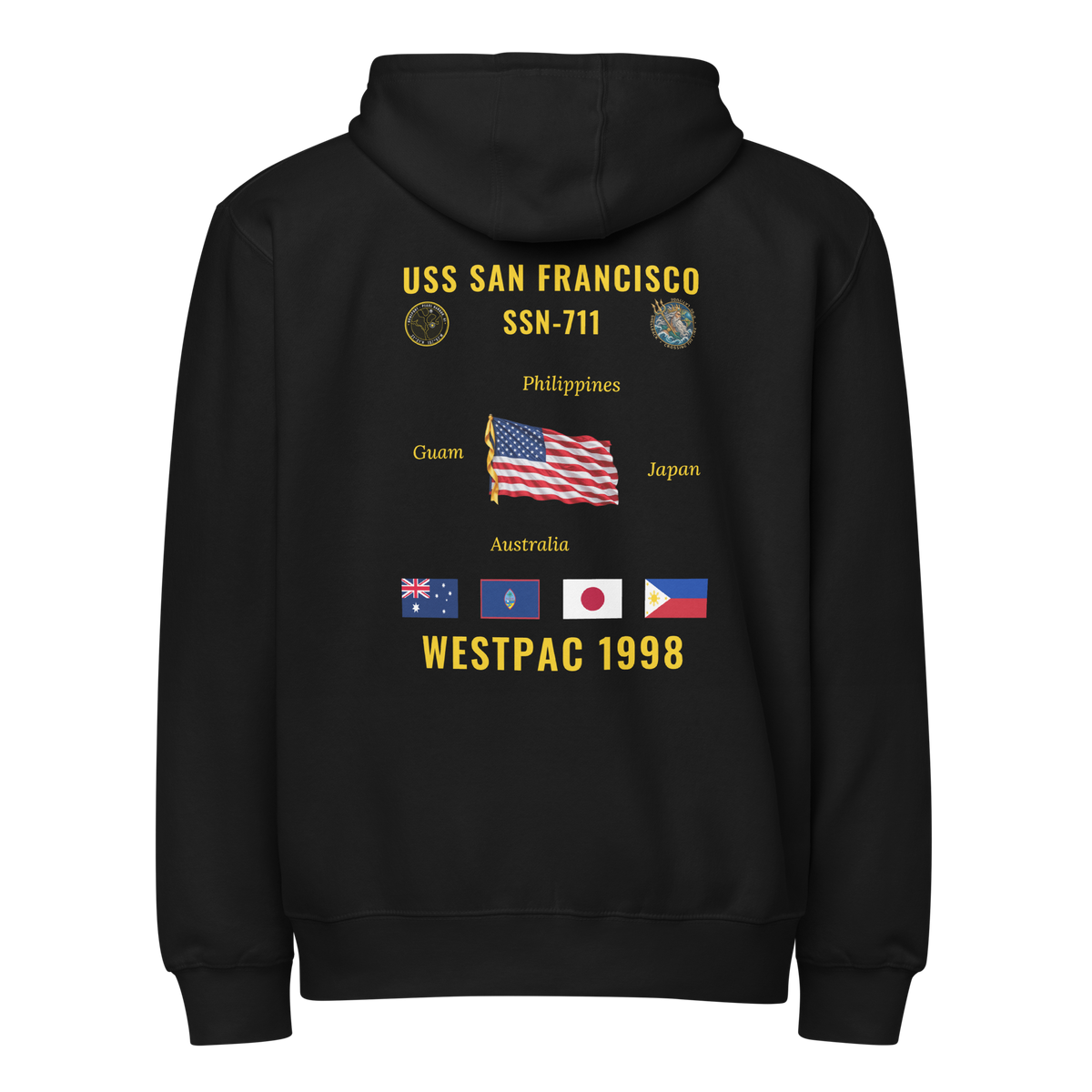 USS San Francisco (SSN-711) 1998 WestPac Cruise Zip Hoodie