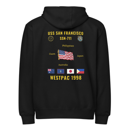 USS San Francisco (SSN-711) 1998 WestPac Cruise Zip Hoodie