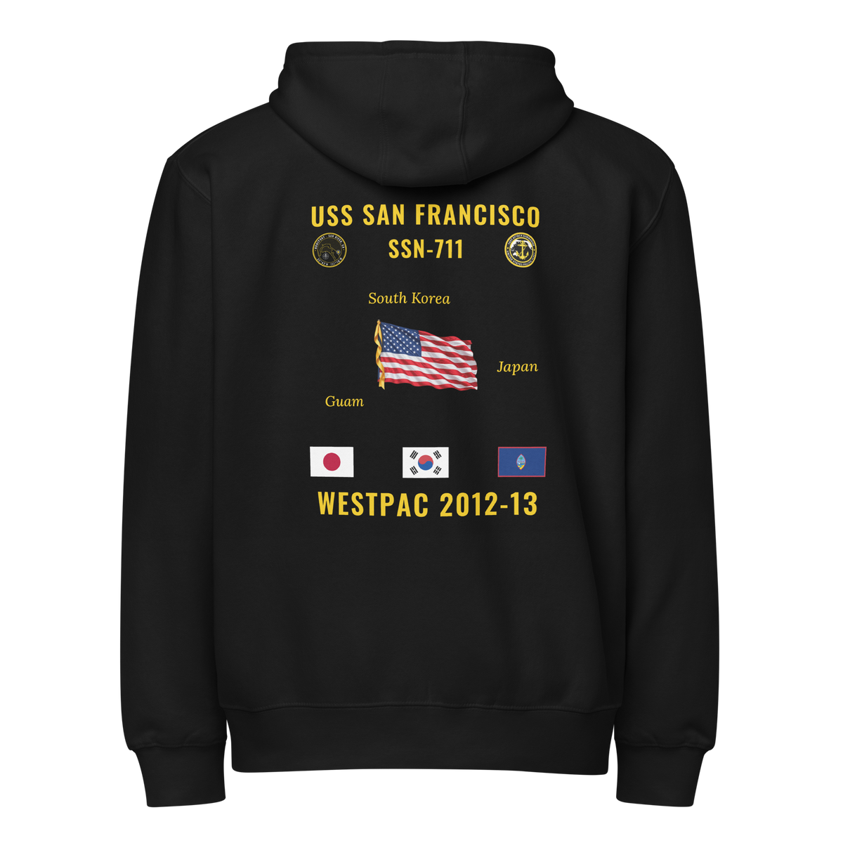 USS San Francisco (SSN-711) 2012-13 WestPac Cruise Zip Hoodie