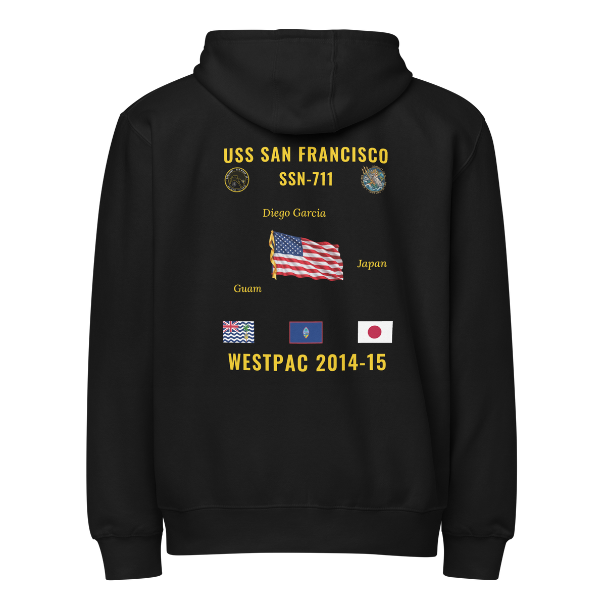 USS San Francisco (SSN-711) 2014-15 WestPac Cruise Zip Hoodie